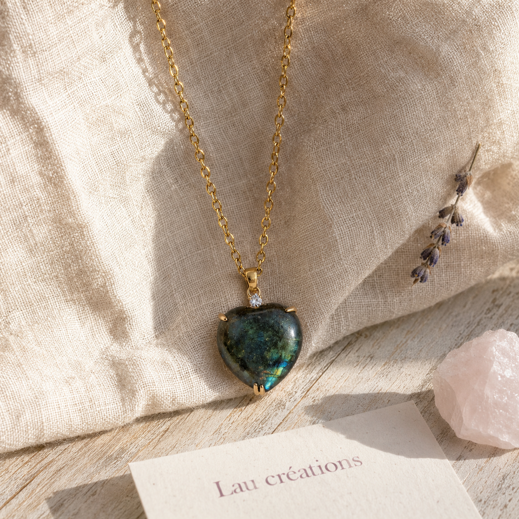 Collier Labradorite Coeur