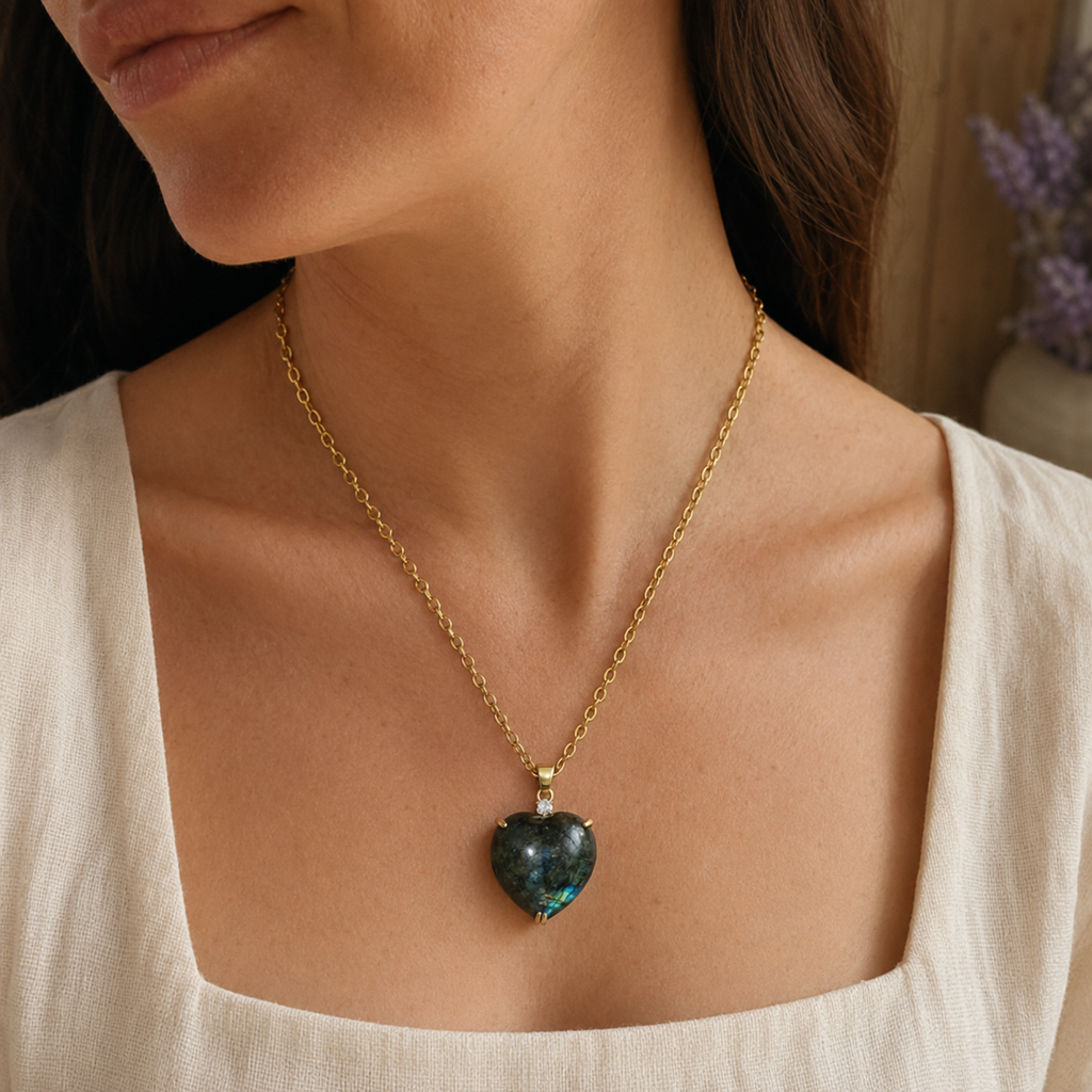 Collier Labradorite Coeur