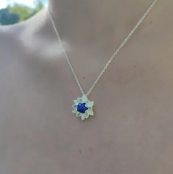 Collier Lapis Lazuli Lotus