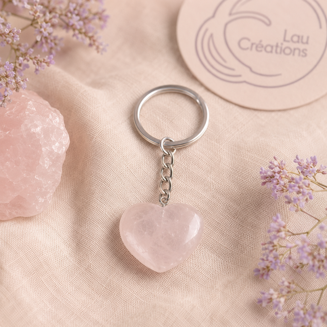Porte clés Quart Rose