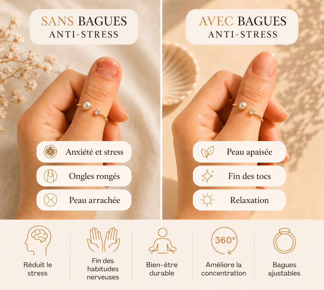 Bague anti-stress Soleil